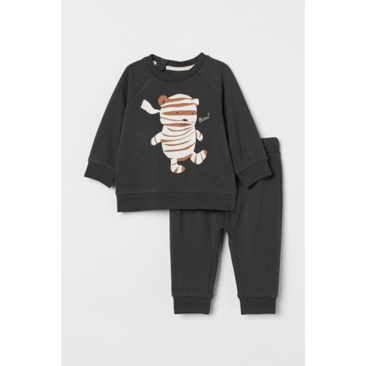 Bộ nỉ bé trai hm aut | Chính hãng | áo nỉ bông quần cotton