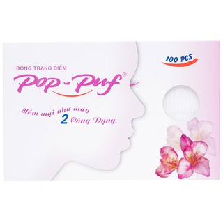 Bông trang điểm PoP-Puf 2 công dụng hộp 100 miếng