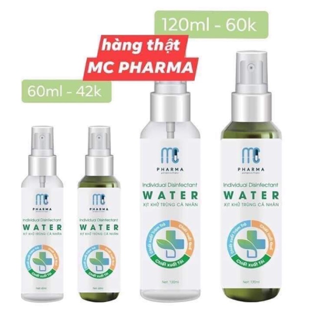 XỊT KHỬ TRÙNG, KHÁNG KHUẨN 99% MC PHARMA - CHÍNH HÃNG