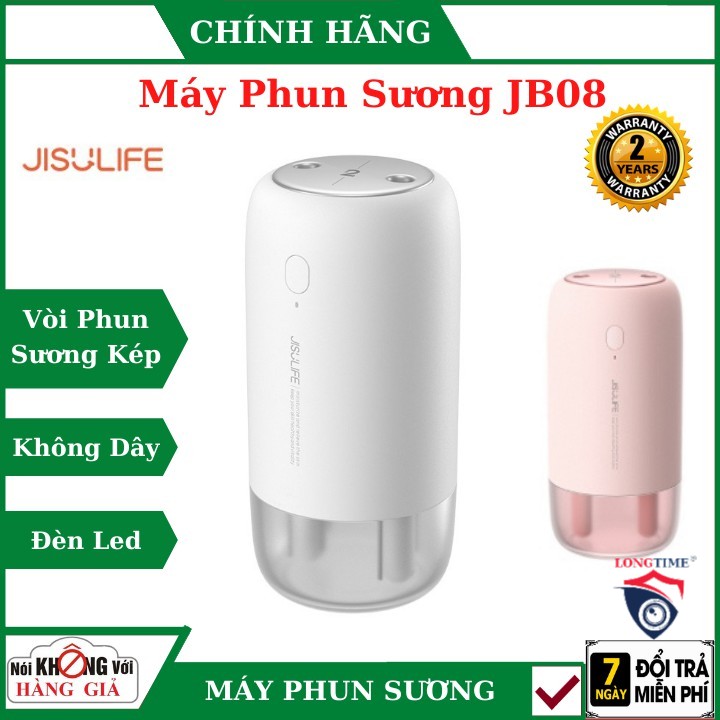 Máy phun sương tạo ẩm Jisulife JB08 - Máy tạo ẩm không khí và giữ ẩm da, dung tích 500ml - Hai chế độ phun đơn và kép