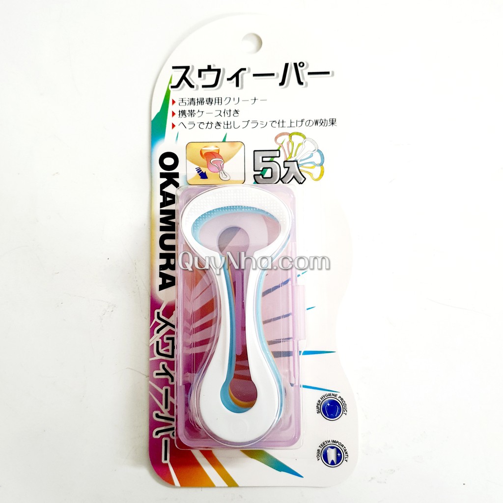 Dụng cụ cạo lưỡi Okamura Nhật Bản ( 5 chiếc / hộp )