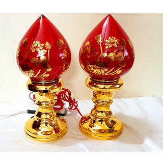 Đèn thờ trái đào cao 16, 18, 25, 30 cm ( 1 Cặp )