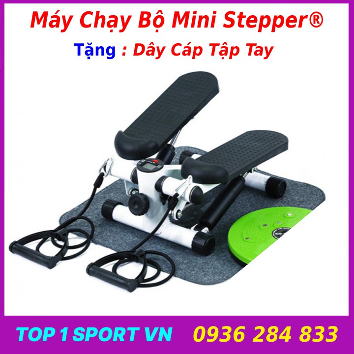 Máy chạy bộ tại chỗ mini stepper tặng dây cáp co giãn + dầu bôi trơn dự phòng, bảo hành máy chạy bộ 2 năm