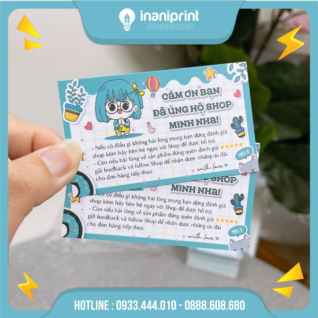 Card Cảm Ơn Giá Rẻ Nhiều Màu Dễ Thương