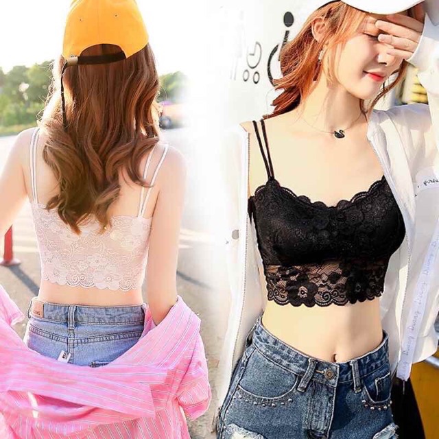 Áo Bra Ren Hoa Dây Kép Có Đệm Ngực Cao Cấp 841