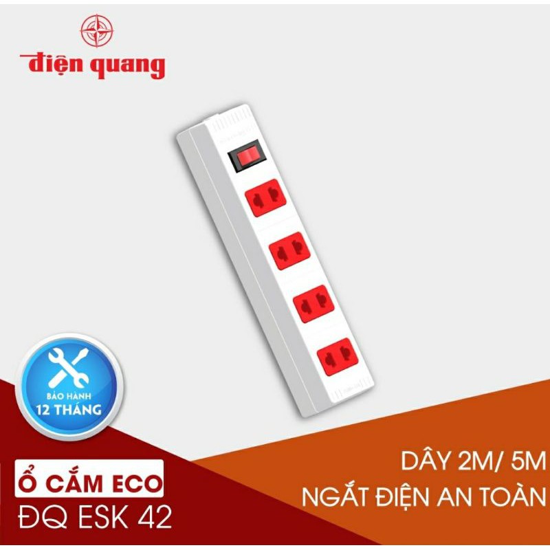 Ổ ĐIỆN ĐIỆN QUANG 4 LỔ CẮM DÂY 5 MÉT