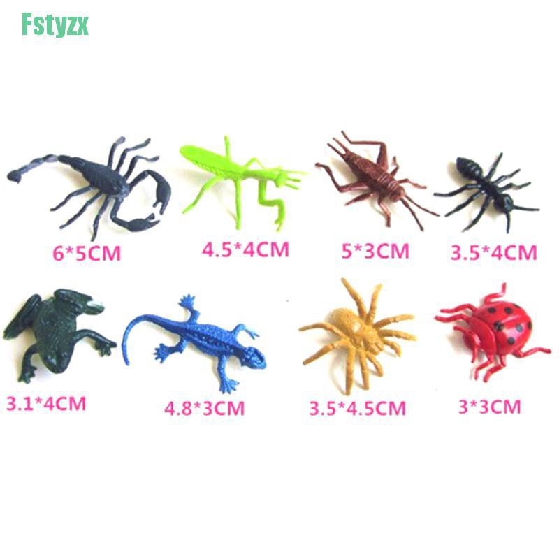 fstyzx 8pcs/set Plastic Insect Reptile Model Figures Kids Favor Educational Toys