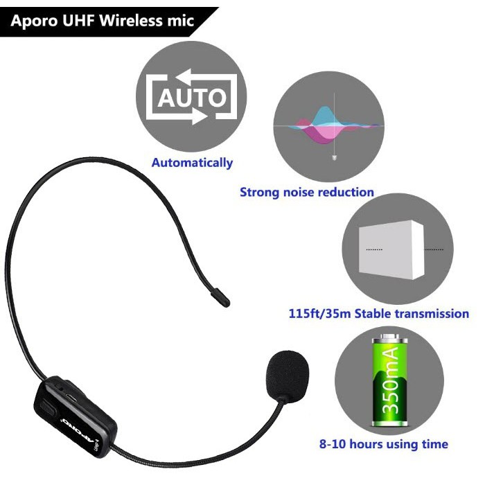 Máy Trợ giảng không dây có Bluetooth Aporo T2 UHF giảm sốc