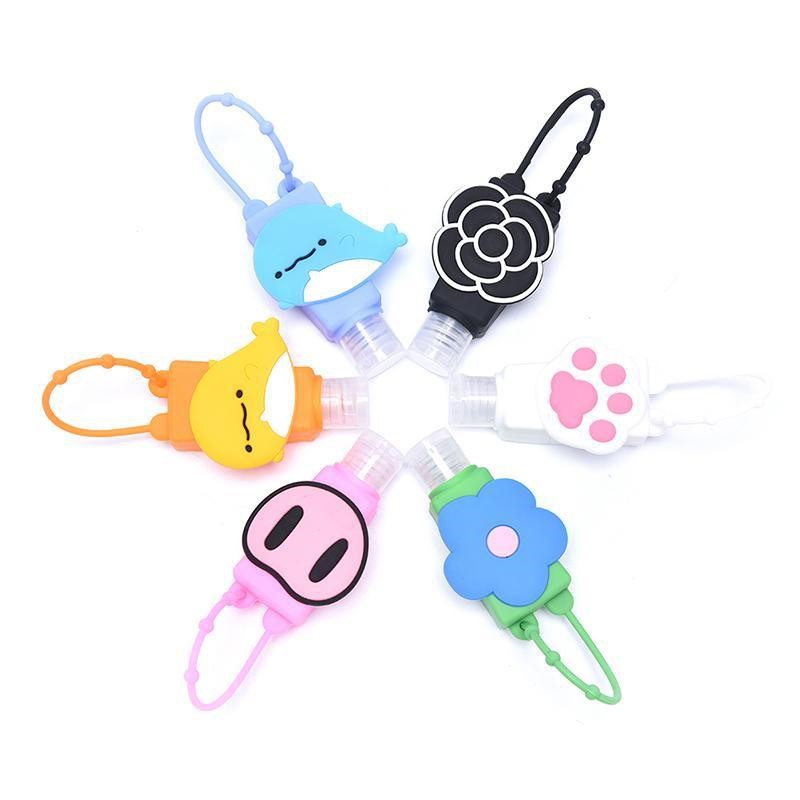 Chai 30ml Đựng Nước Rửa Tay Kèm Móc Treo Silicon Họa Tiết Hoạt Hình Siêu Cute