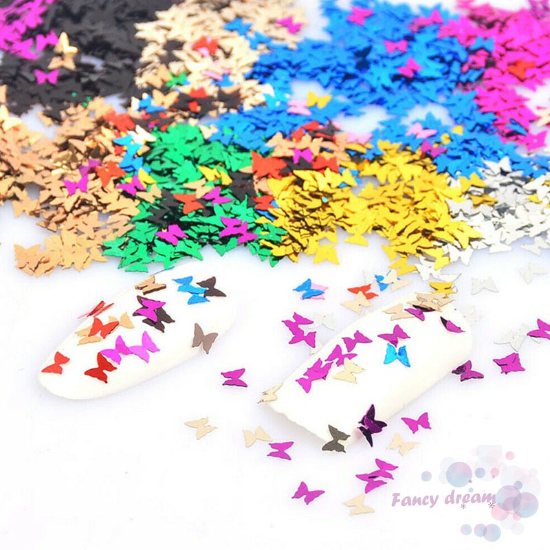 Bộ kim sa hình bướm 3D trang trí móng tay