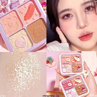 Phấn má hồng bắt sáng kiss beauty màu nude tự nhiên