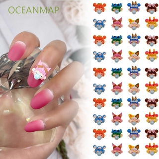 Set 5 Phụ Kiện Trang Trí Móng Tay Hình Nhân Vật Hoạt Hình 3D Xinh Xắn