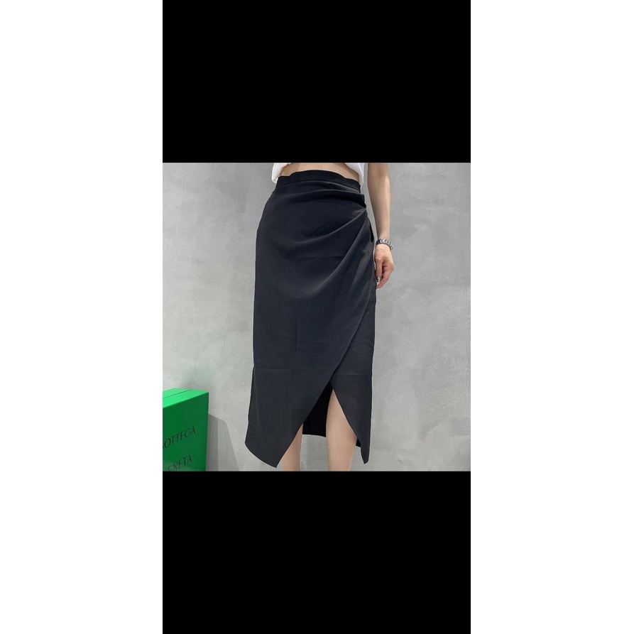 [Bigsize 55-100kg] Áo sơ mi sẻ tà và và chân váy nhún xẻ sườn