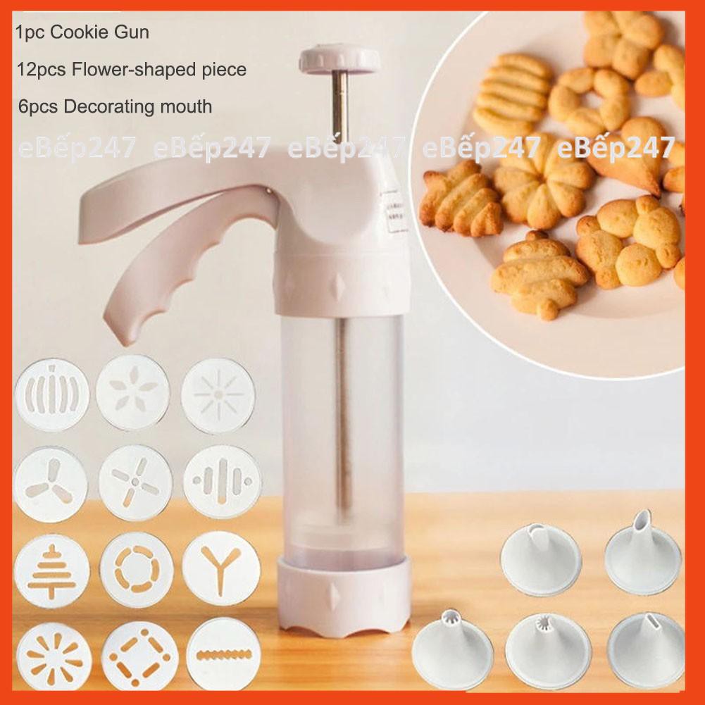 Bộ nhấn tạo hình bánh quy Cookie Press 18 chi tiết loại tốt, cao cấp, bền đẹp, tha hồ sáng tạo - eBếp247