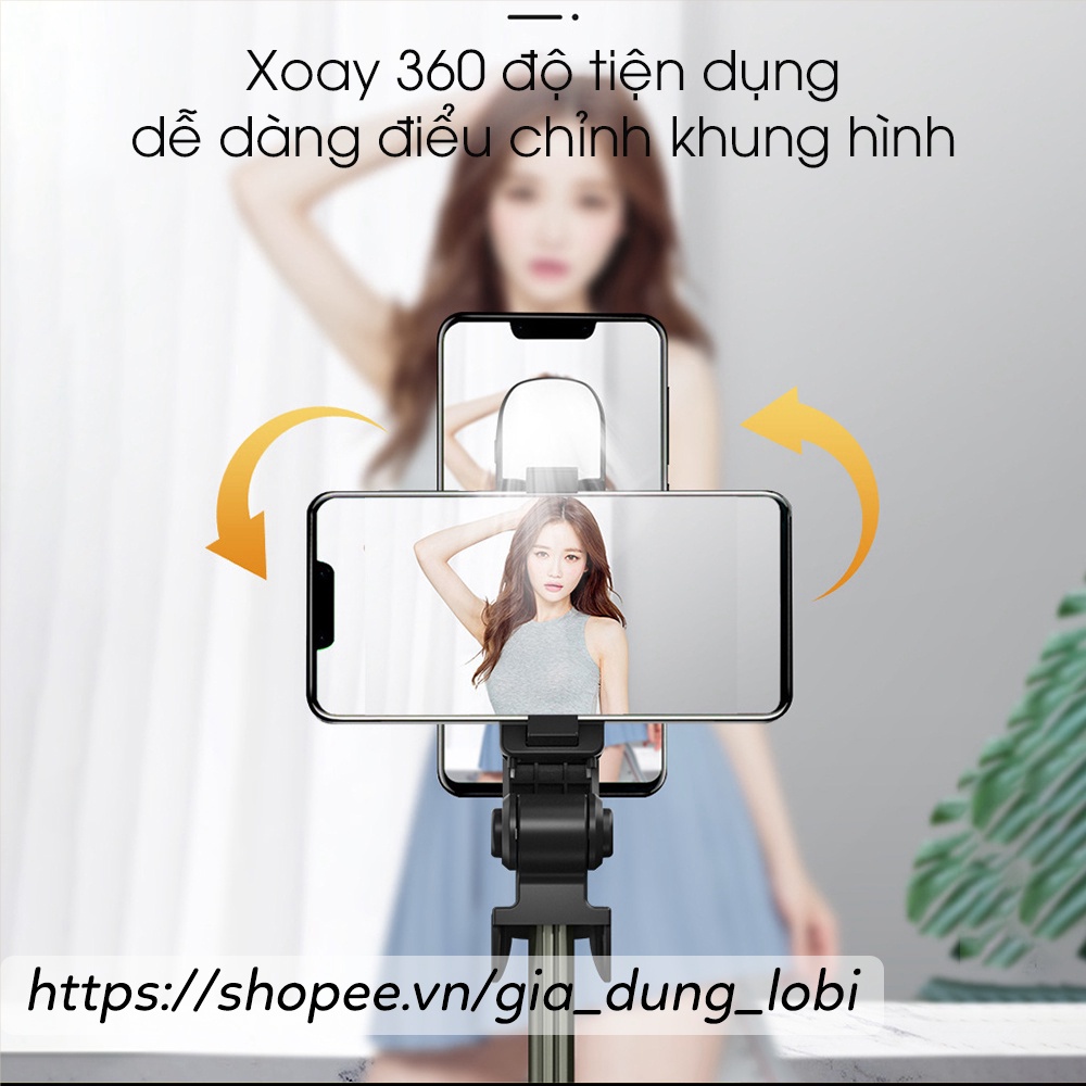 Gậy chụp ảnh 3 chân có đèn led Q02S gậy tự sướng selfie chụp hình bluetooth điều khiển từ xa xoay nhiều góc độ