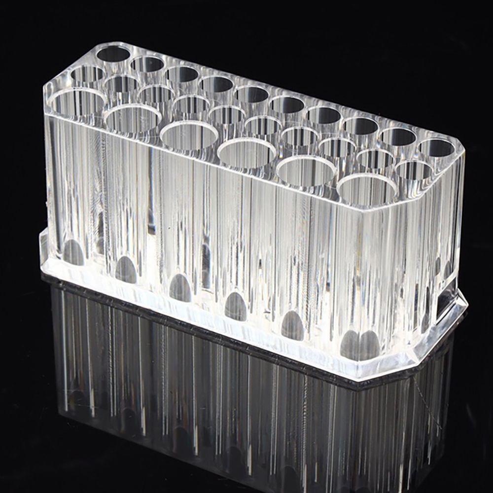 Giá Đỡ Trưng Bày Cọ Trang Điểm 26 Lỗ Bằng Acrylic Trong Suốt