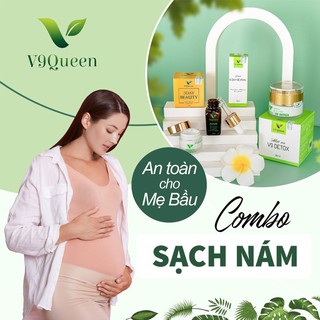 Combo nám dưỡng trắng da v9queen - mỹ phẩm bà bầu