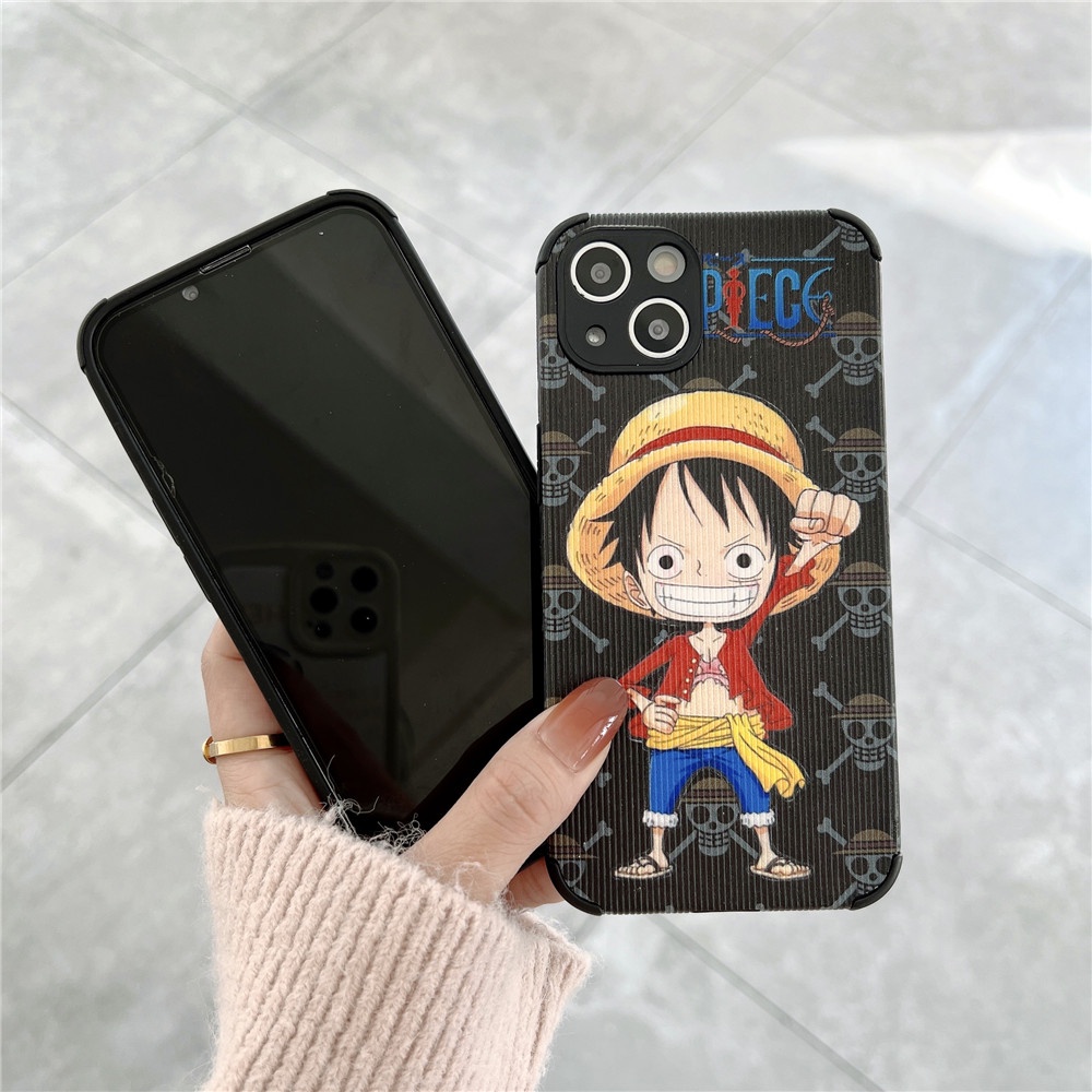 Ốp điện thoại silicon họa tiết Luffy dễ thương thích hợp cho iPhone 13 Pro 6 7 8 Plus X XS Max XR 11 Pro 12 13 Pro Max