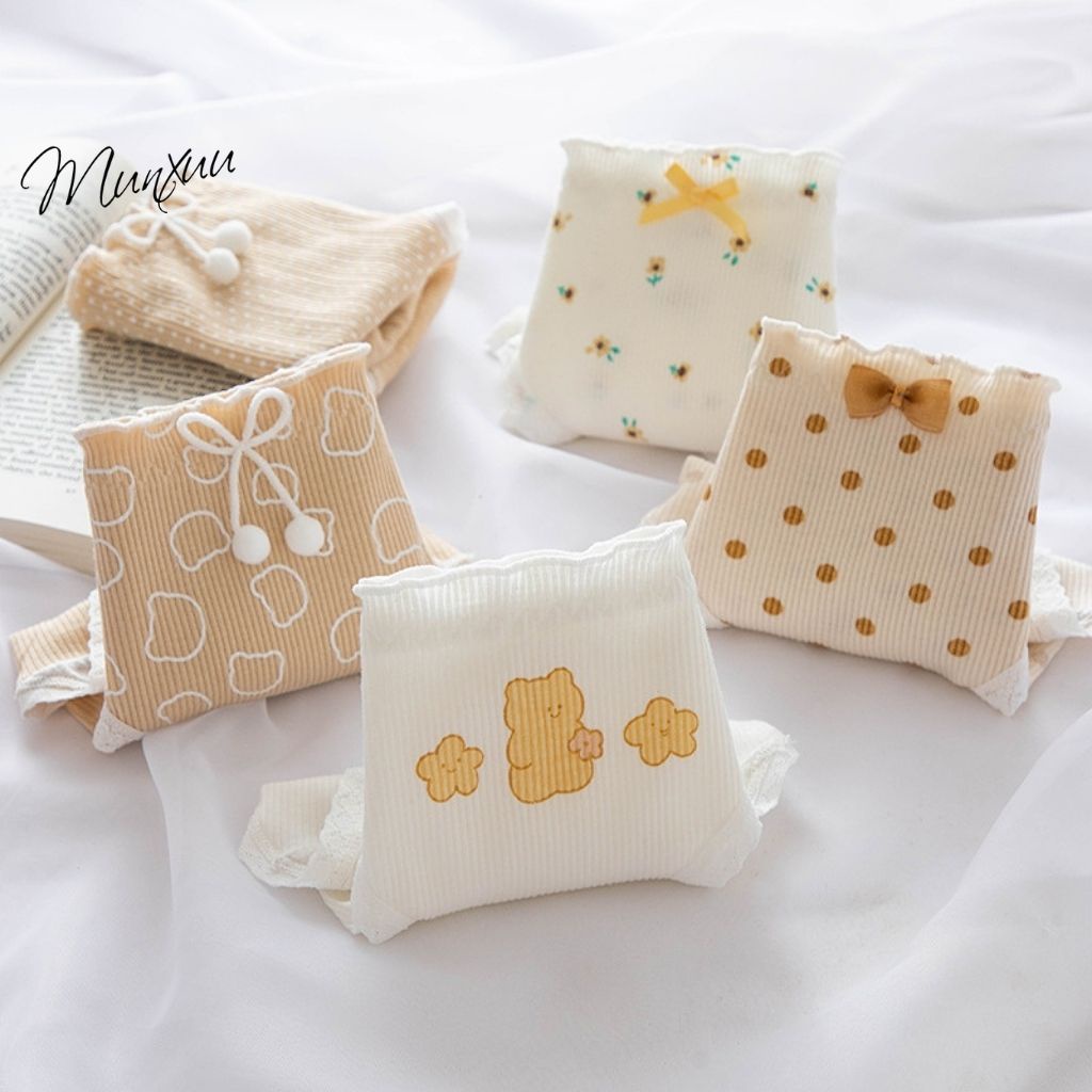 Quần lót nữ Cotton hình dễ thương Munxuu, chất liệu mềm mại co dãn thoáng khí - QC91