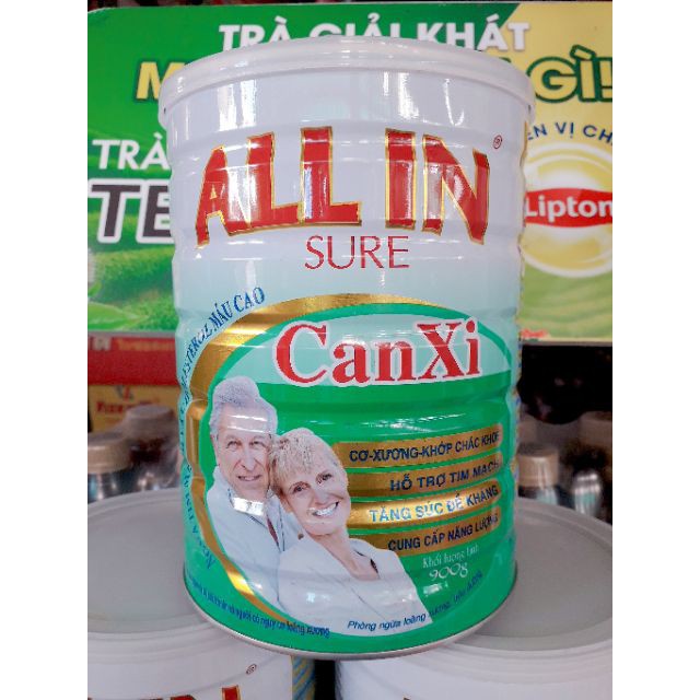 Sữa bột dinh dưỡng ALL IN SURE CANXI lon 900g