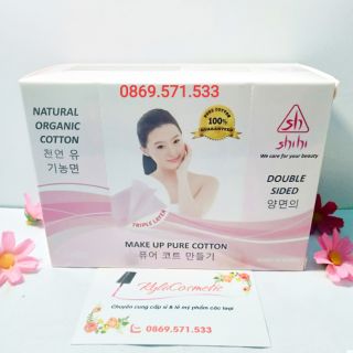 Bông tẩy trang shihi cao cấp 2 mặt Hàn Quốc 80 miếng