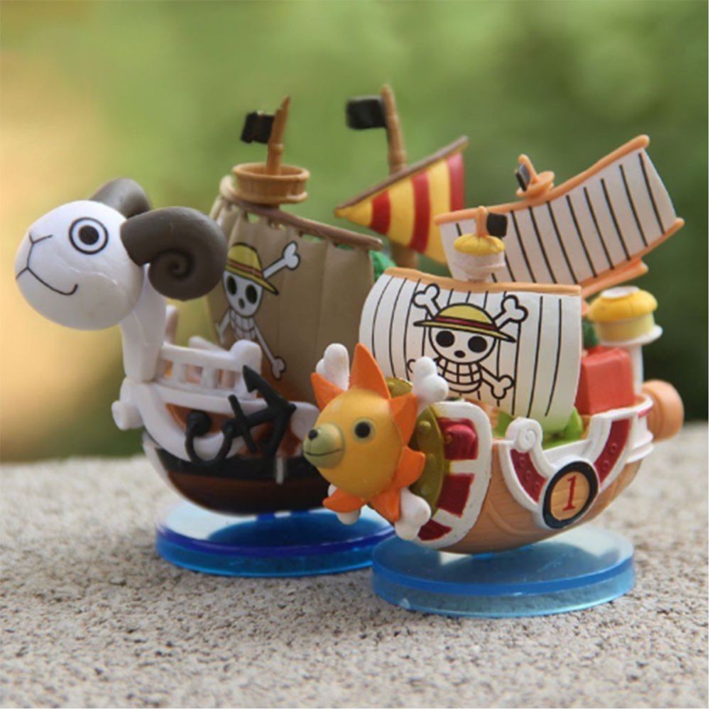 RAINBOW Great Sailing Going Merry Action Figure Manga Collectibles One Piece Ship Thousand Sunny Grand Pirate Lifelike Ship Hot Blooded Marine