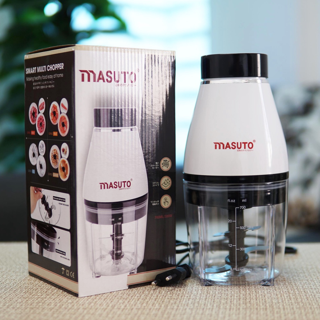 Máy xay thịt đa năng Masuto 0,7L xay đá hạt xay ăn dặm cho bé siêu nhuyễn mịn công nghệ Nhật Bản