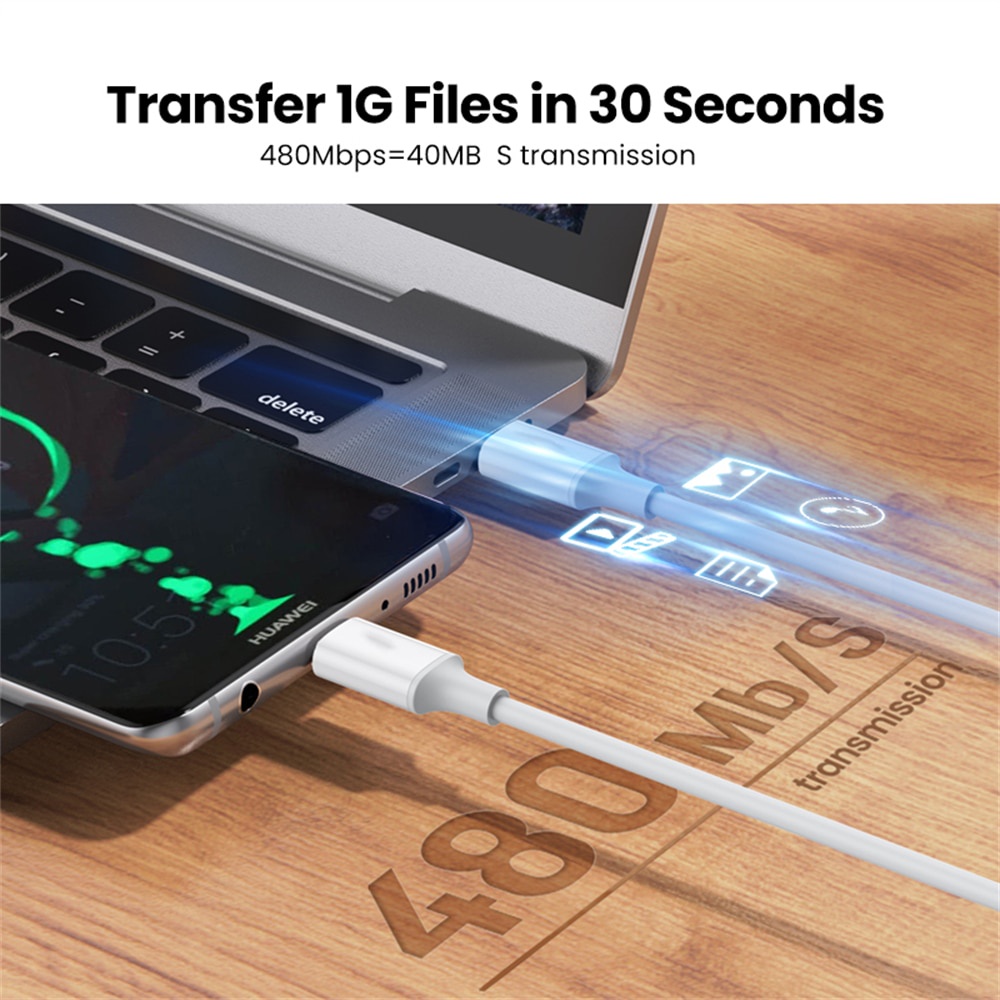 Dây Cáp Sạc Nhanh 100W USB C Sang USB Type-C Cho iPhone Huawei P30 Samsung Xiaomi