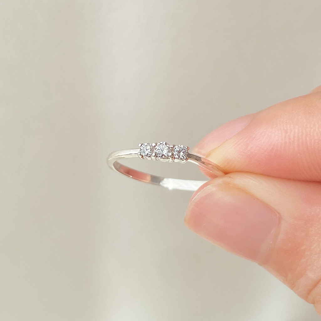 Nhẫn bạc nữ đính đá CiCi Silver, nhẫn bạc 925 đơn giản, nhẫn nữ bạc đẹp, nhỏ xinh