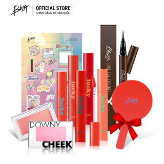 Combo Tự Nhiên - Son Lucky Shine Tint 4.3g + Kẻ mắt màu 02 0.6.g + Má hồng kem 3.5g+ Tặng Gương 5g - Bbia Official Store