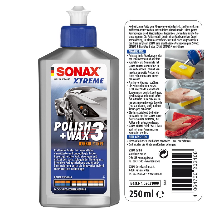 Đánh bóng xóa xước phục hồi sơn mờ Sonax Xtreme Polish Wax 3 250ml