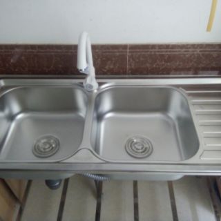 Bồn chén 2 hộc 1 cánh inox cao cấp