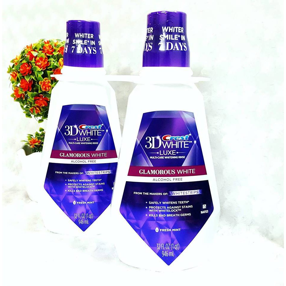 NƯỚC SÚC MIỆNG CREST 3D WHITE GLAMOROUS WHITE ALCOHOL FREE 946ML CHÍNH HÃNG - 3760