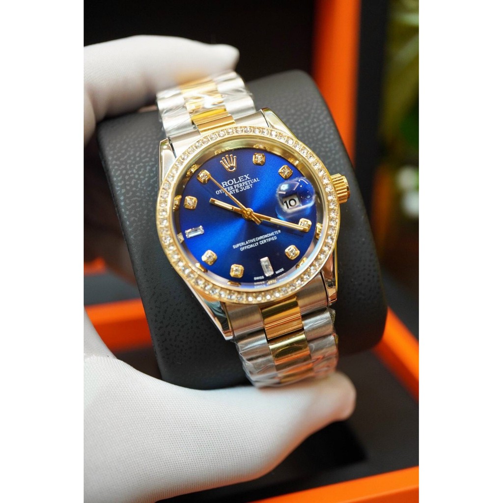 (Fullbox - Bảo hành 12 tháng] Đồng hồ nam RLS-38mm đính viền đá dây kim loại đúc đặc | BigBuy360 - bigbuy360.vn