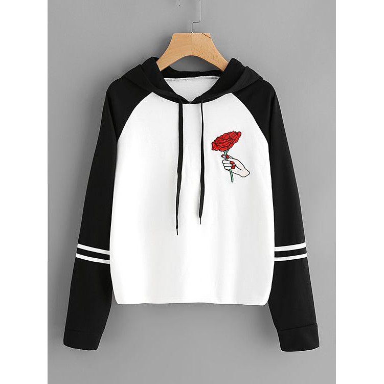 Áo Hoodie giáp lăng đen đỏ thể thao năng động chào thu Đông 2023