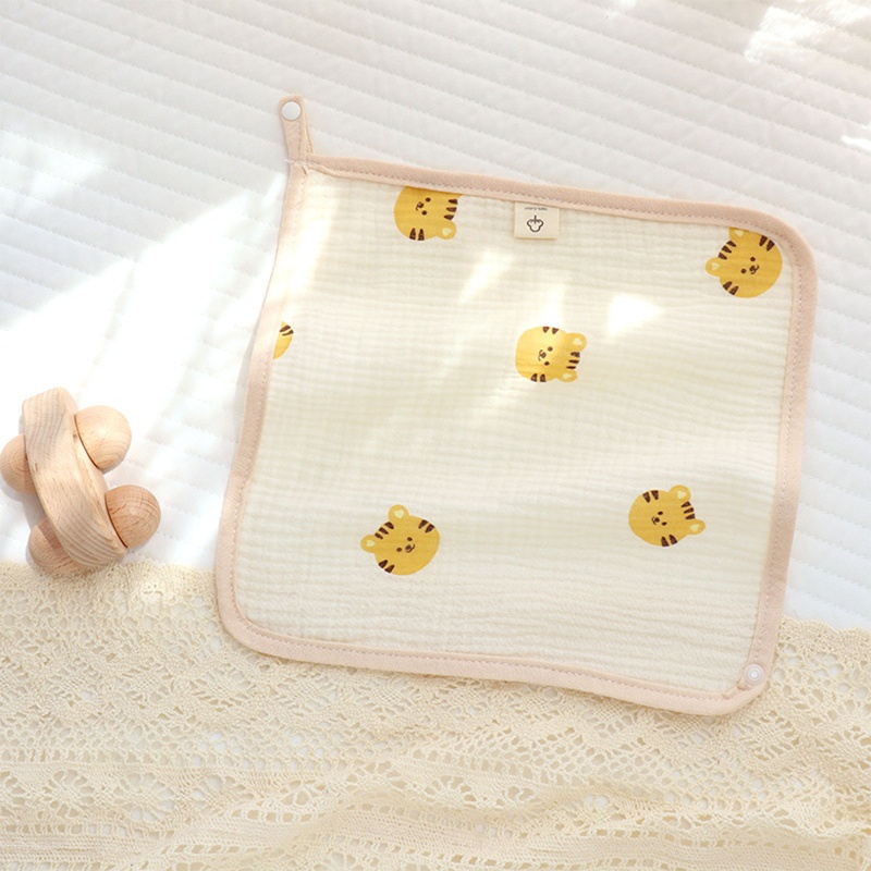 Yếm Ăn Cotton Hình Tam Giác Mềm Mại Họa Tiết Hoạt Hình Xinh Xắn Cho Bé