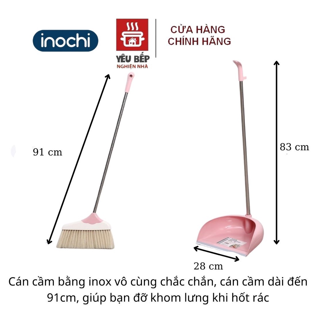 Bộ Chổi Quét Nhà Kèm Dụng Cụ Hốt Rác/ Ki Bầu INOCHI Bền đẹp, Dọn Vệ Sinh Gia Đình, Văn Phòng