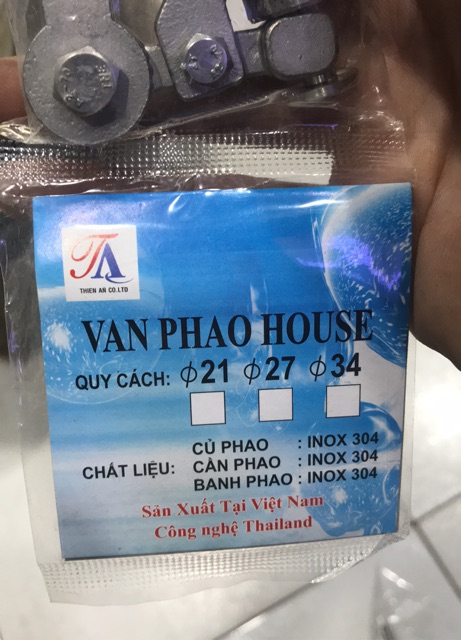 Van Phao INOX HOUSE 304 21, 27, 34 (hàng cty Thiên An)