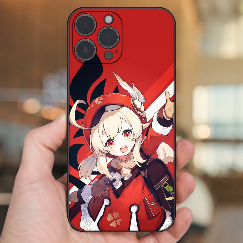 Ốp lưng iPhone 13 Pro Max dẻo đen cạnh vuông in hình Klee Genshin Impact
