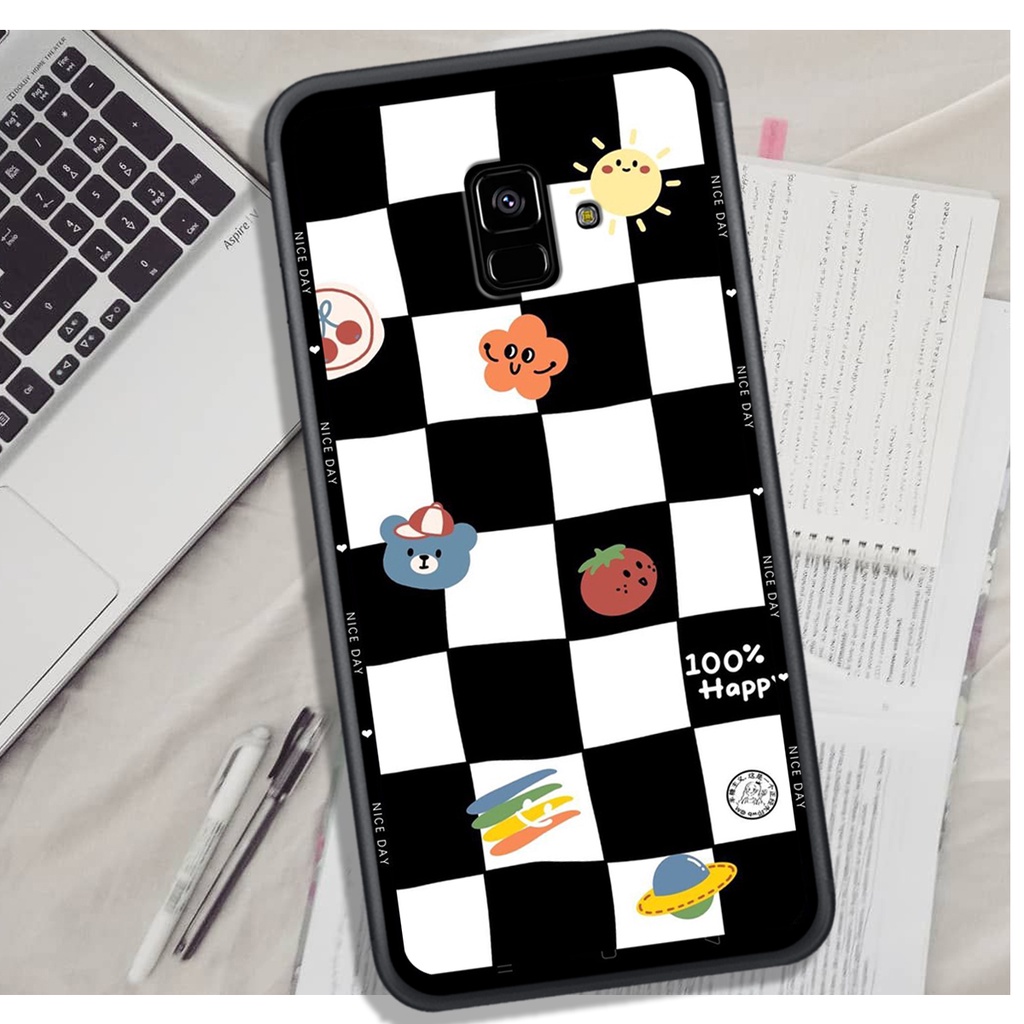 Ốp Lưng Samsung A5 2018 - A6 2018 - A8 2018 - J6 2018, In Hình &quot;Black Heart&quot; Phong Cách Đẹp.