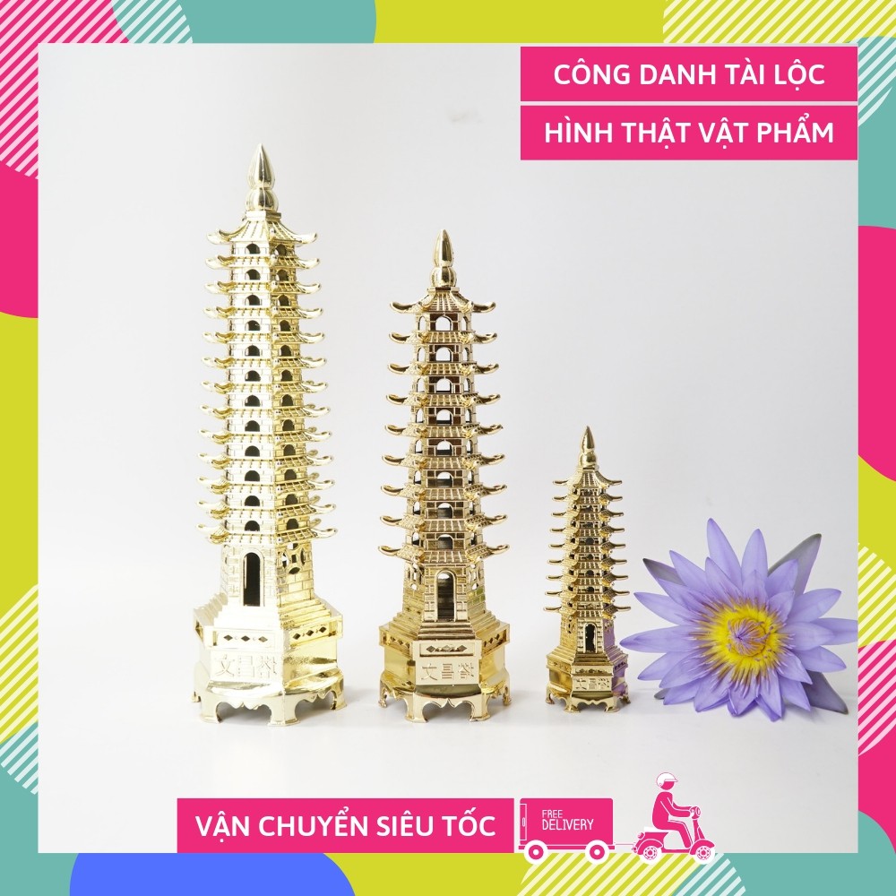 Tháp văn xương phong thủy mạ vàng cầu công danh - Nhiều cỡ