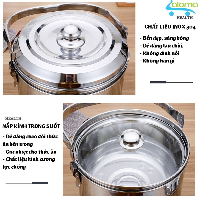 Nồi ủ nhiệt chân không đế gang 6.8L Thermal Cooker BG-304  nấu cơm, nấu cháo, hầm xương dùng cho bếp ga, bếp điện, bếp t