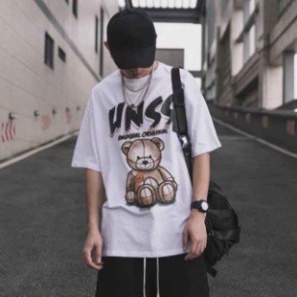 Áo Thun Tay Lỡ Unisex ATIN79  hình GẤU UNESS phông form rộng Unisex nam nữ phong cách Ulzzang