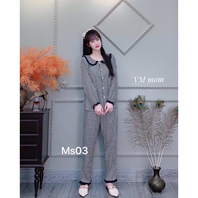 Bộ bầu chất đũi Hàn cao cấp☘️bộ sau sinh thiết kế sang chảnh☘️ có khóa cho con ti, quần có chun chỉnh☘️free size 43~65kg