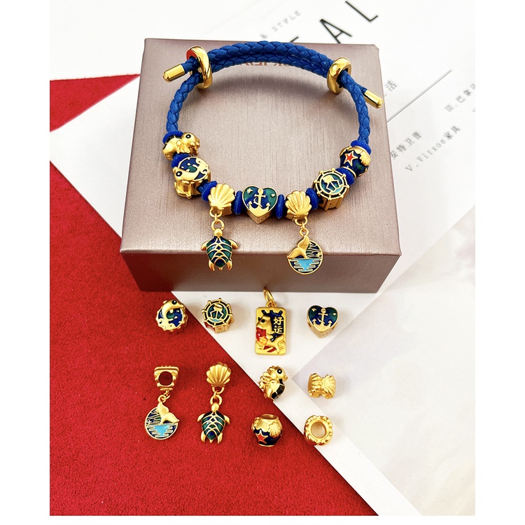 Hạt Xỏ Vòng Tay Hình Cá Ngựa / Thuyền Buồm Độc Đáo diy