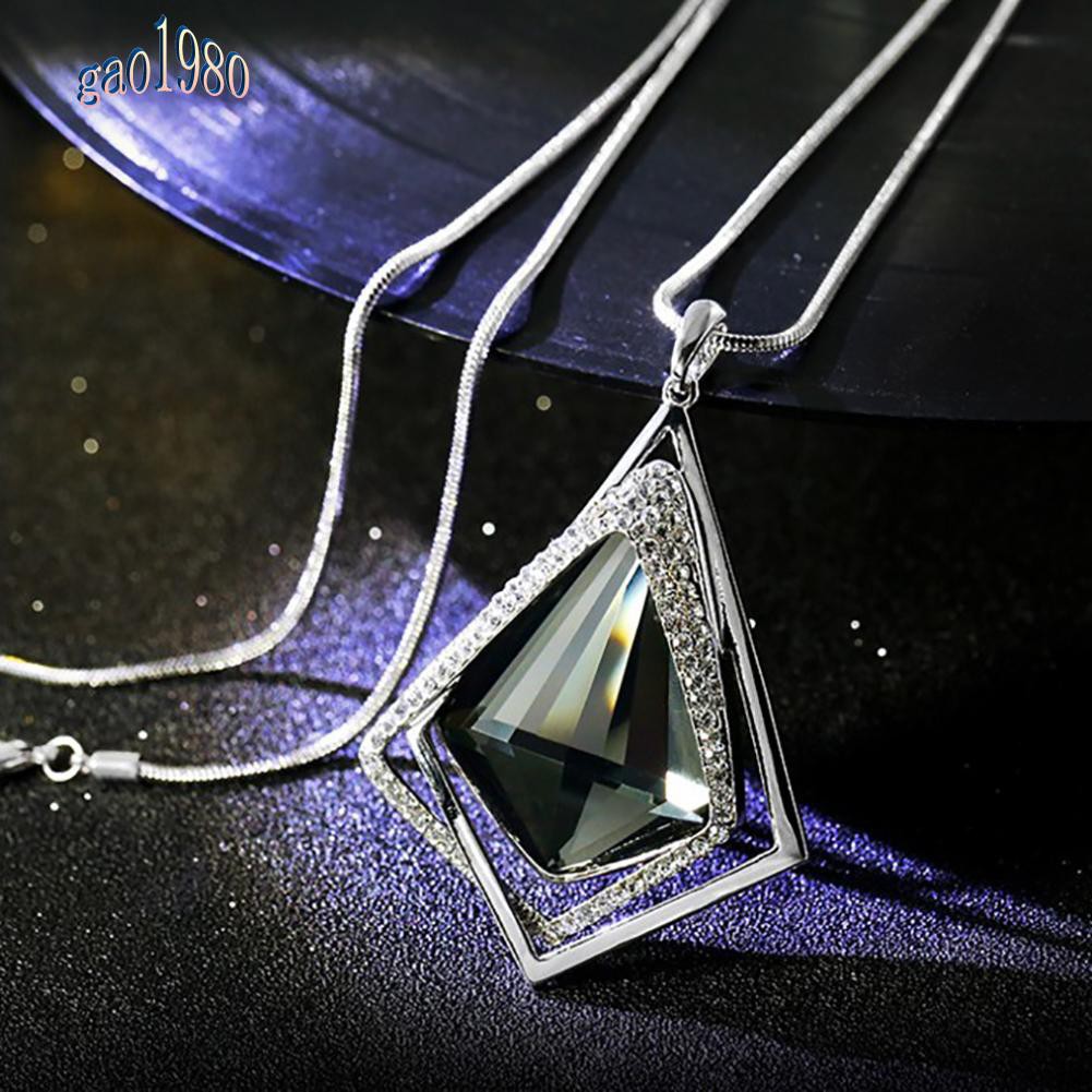 Vòng cổ Dáng Dài Đính Đá Pha Lê Thời Trang Cho Nữ