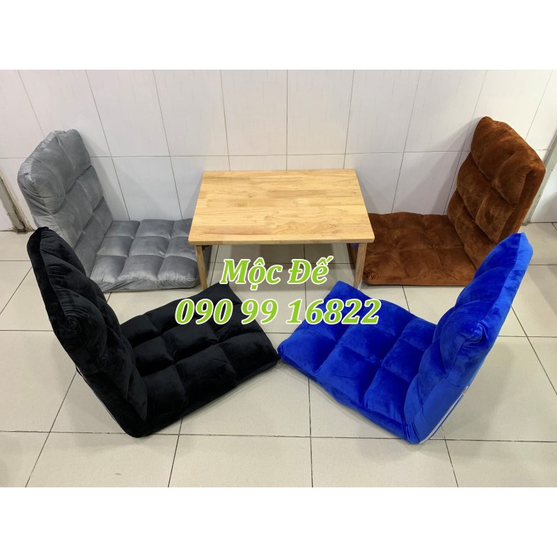 Ghế Bệt Tựa Lưng Tatami Vải Nhung Cực Mịn - Ghế Bệt Kiểu Nhật Điều Chỉnh 5 Tư Thế Hàng Đẹp