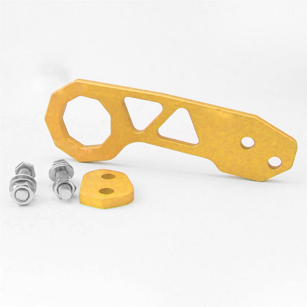 Megamall 2"Anodized Billet Aluminum Rainbow Rear Bumper Racing Tow Hook CNC Kit Golden