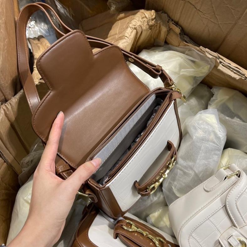 Túi vân rắn size 20 hàng đẹp quai chỉnh cúc bấm video ảnh thật hàng cao cấp