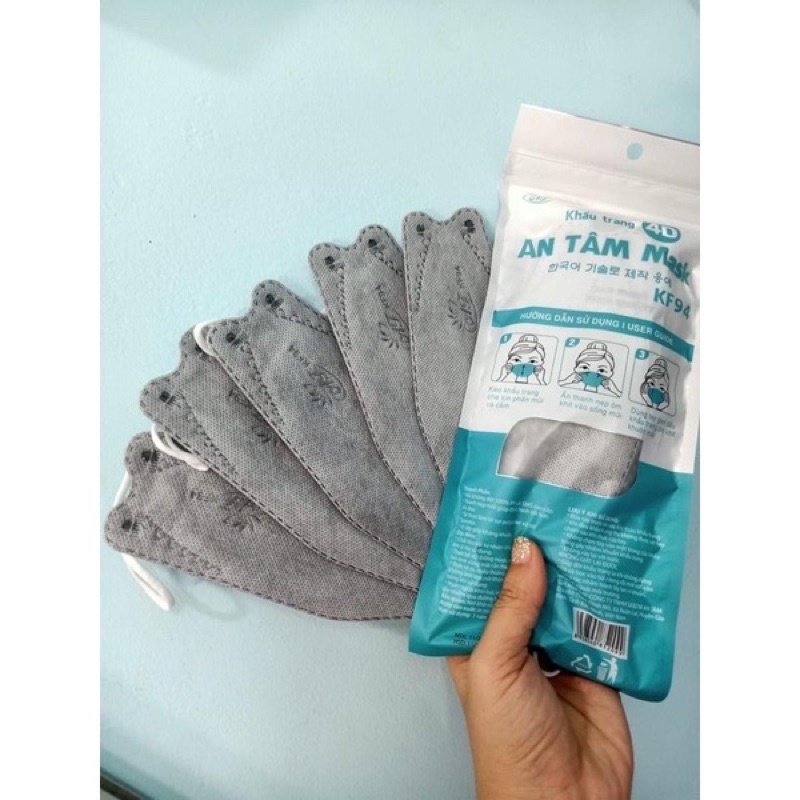 KHẨU TRANG HOÀNG DŨNG KF94- MÀU ĐEN - TRẮNG - XÁM - XANH _ Khẩu trang 4D Hoàng Dũng KF94 Mask